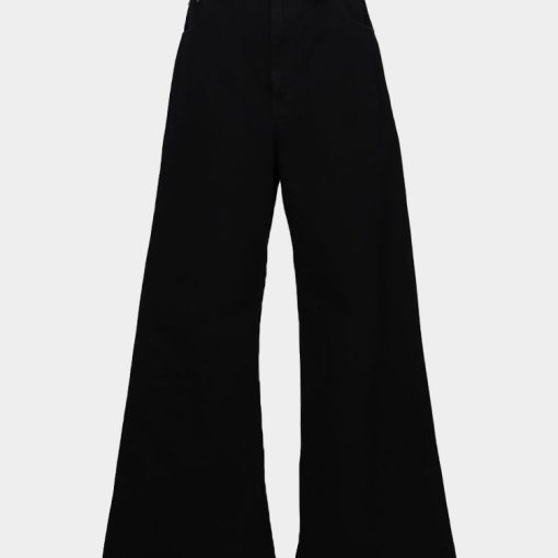 배기 데님 팬츠 블랙